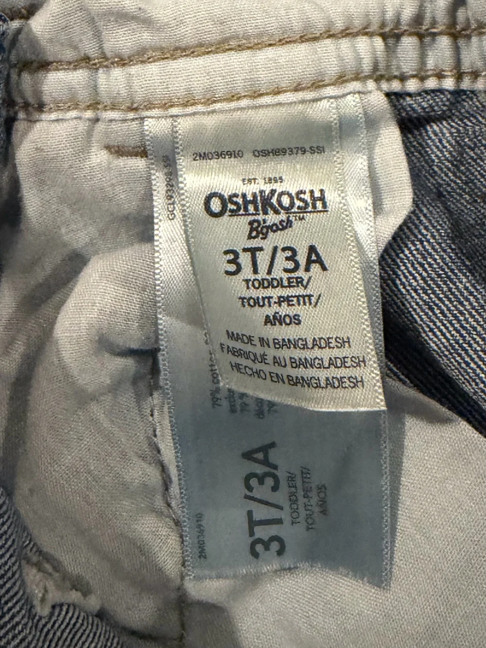 OshKosh Overalls Little Girls Denim Toddler 3T Heart Bib Pocket Ruffle Trim